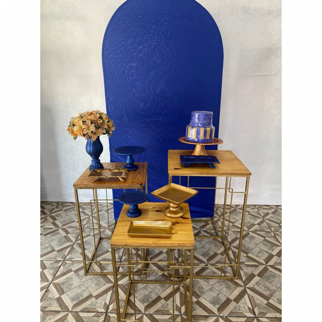 KIT AZUL ZAFIRA COM DOURADO