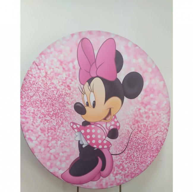 PAINEL  MINNIE ROSA (SUBLIMADO REDONDO )