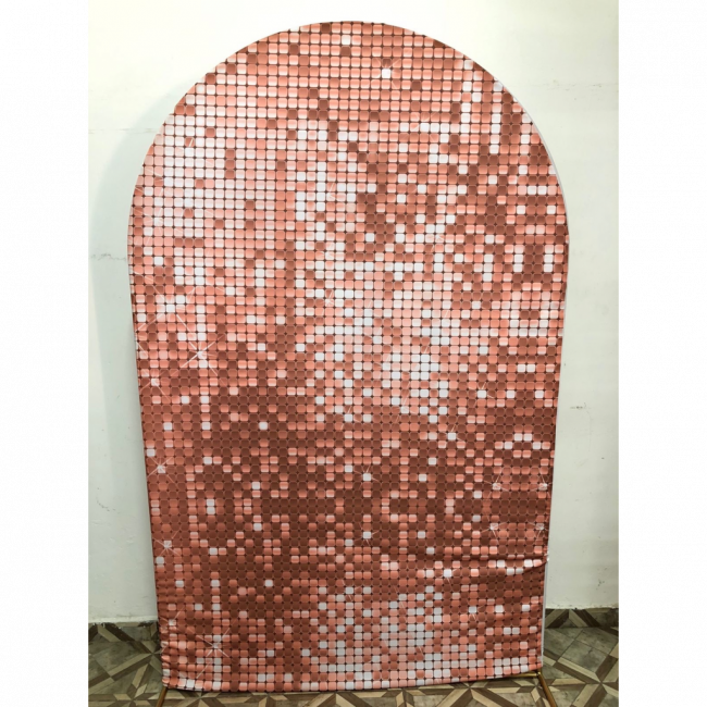 PAINEL  ROMANO LANTEJOULAS ROSE GOLD  (SUBLIMADO OVAL )