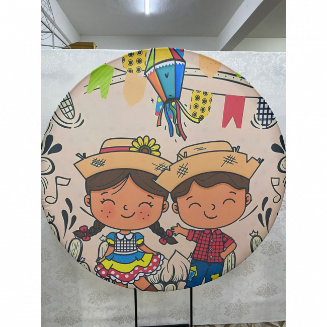 PAINEL FESTA JUNINA CUTE (SUBLIMADO REDONDO )