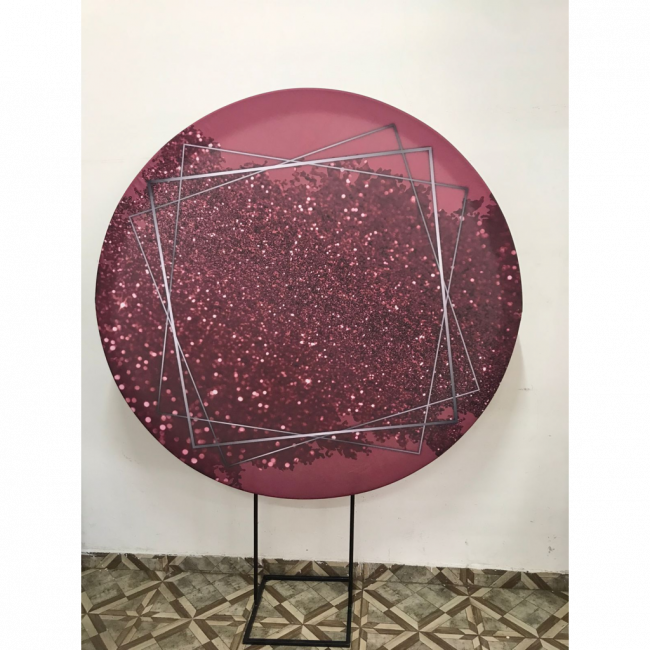 PAINEL GLITTER MARSALA (SUBLIMADO REDONDO )