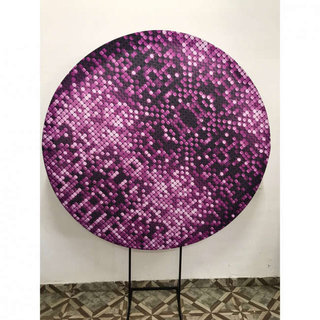 PAINEL GLITTER ROXO (SUBLIMADO REDONDO )