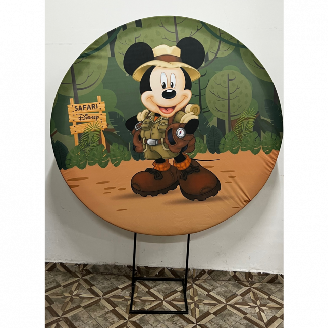 PAINEL MICKEY SAFARI (SUBLIMADO REDONDO )