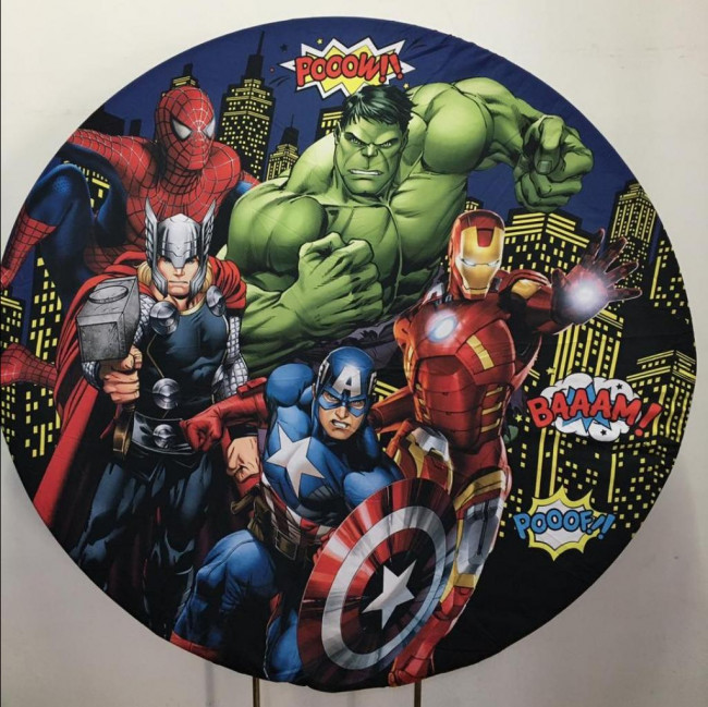 PAINEL VINGADORES (SUBLIMADO REDONDO )