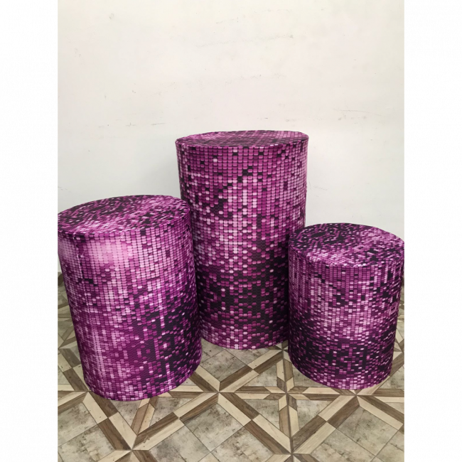 TRIO CAPA DE CILINDRO GLITTER ROXO