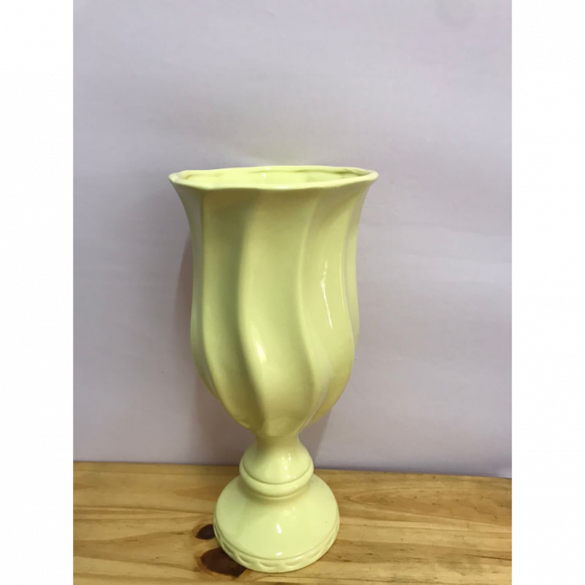 VASO DE CERAMICA AMARELO CANDY ONDA