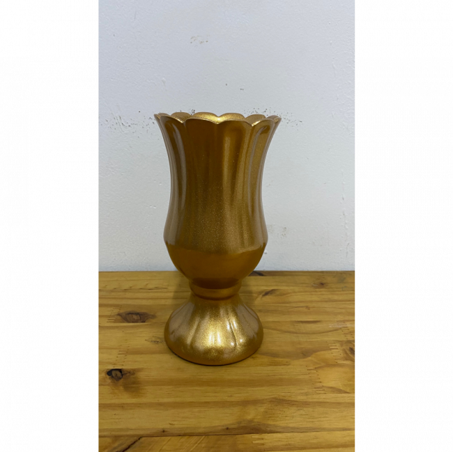 VASO DE CERAMICA DOURADO PP