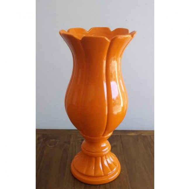 VASO FLOR  DE CERAMICA LARANJA