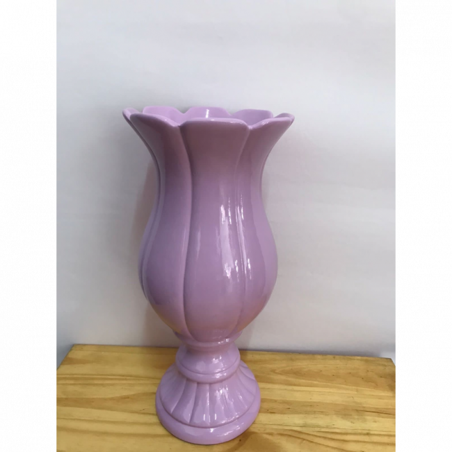 VASO FLOR  DE CERAMICA LILÁS G