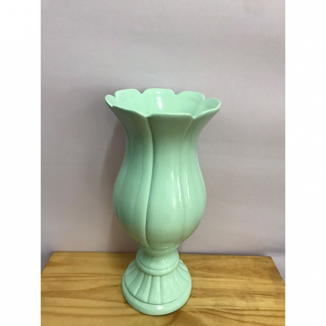 VASO FLOR  DE CERAMICA VERDE CANDY G