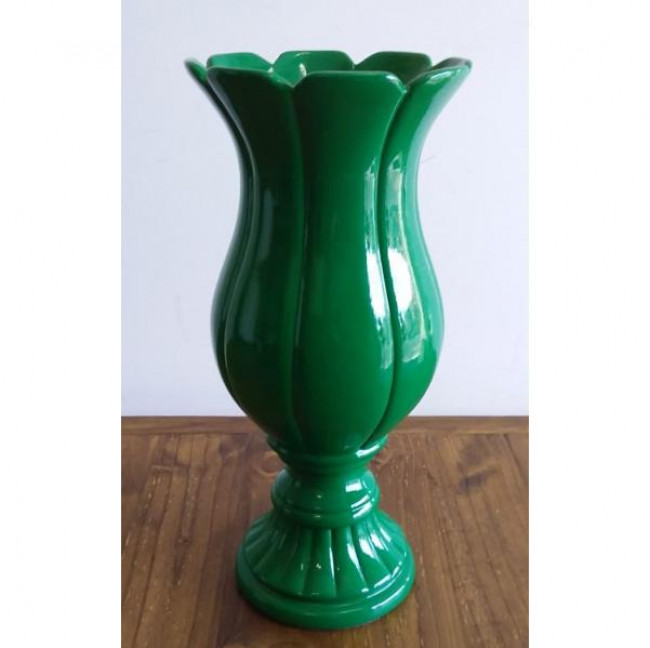 VASO FLOR  DE CERAMICA VERDE