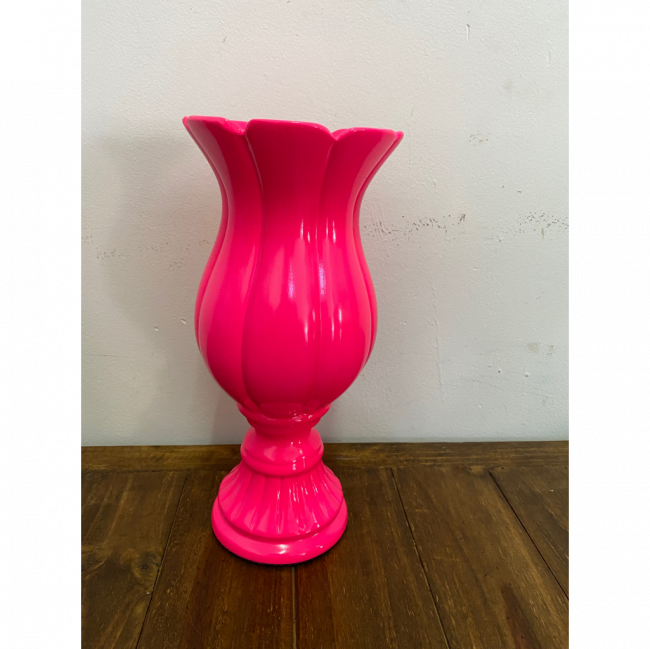 VASO FLOR ROSA NEON M