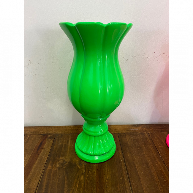 VASO FLOR VERDE NEON M