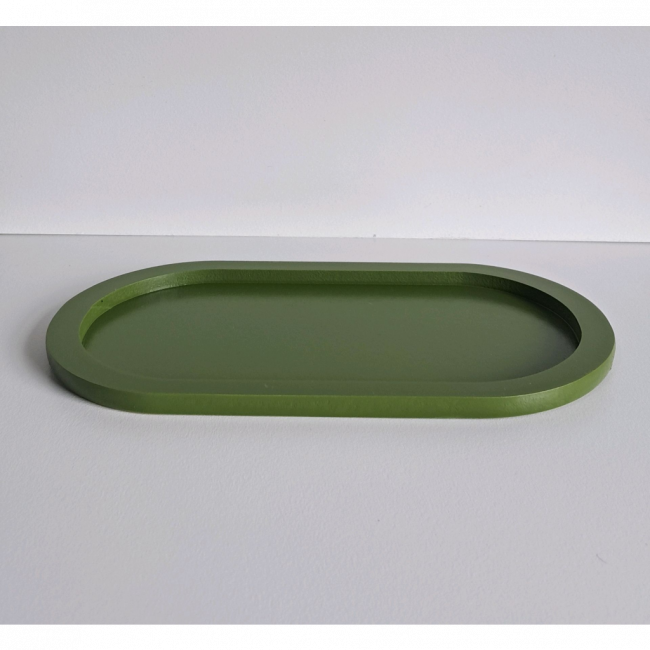 Bandeja oval Verde Militar M MDF