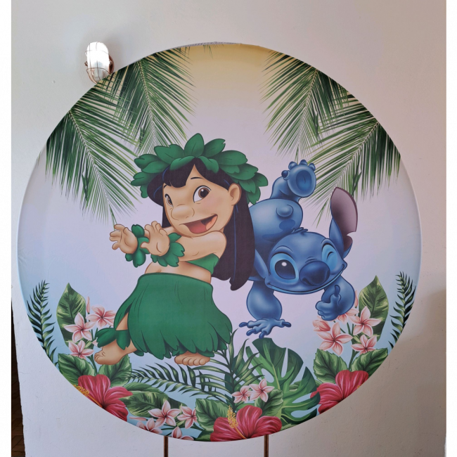 CAPA PARA PAINEL REDONDO LILO E STITCH