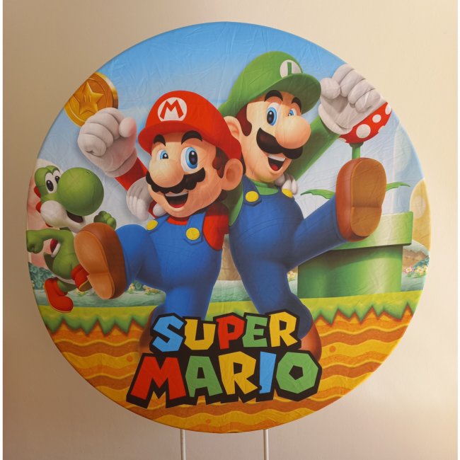 CAPA PARA PAINEL REDONDO SUPER MARIO