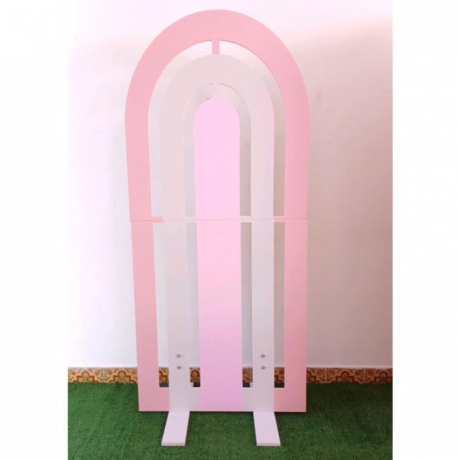 PAINEL MEIA LUA ARCO-ÍRIS ROSA CANDY 180x79