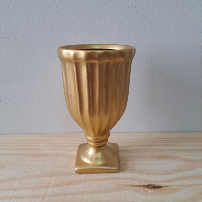 Vaso dourado cerâmica P