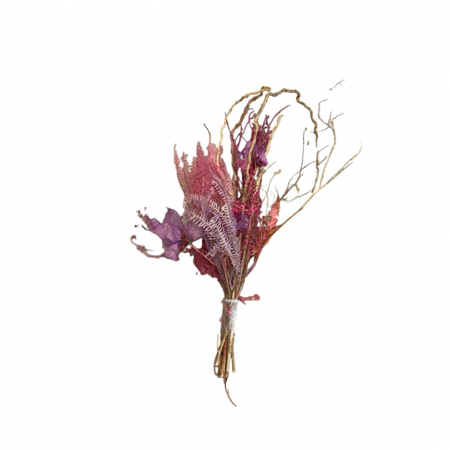 Arranjo Flor natural desidratada e galhos Rosa|Lilas P