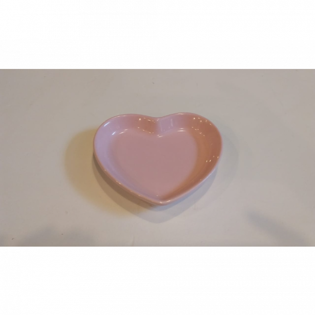 bandeja coração porcelana rosa pp