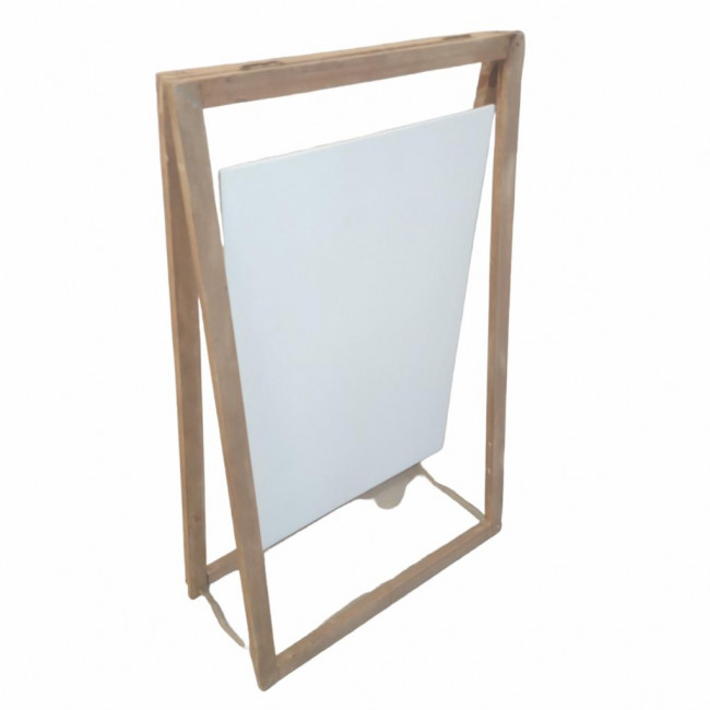 Cavalete madeira com placa de chão branca (placa 74x50)