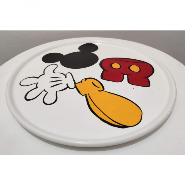 Bandeja Redonda Branca Mickey