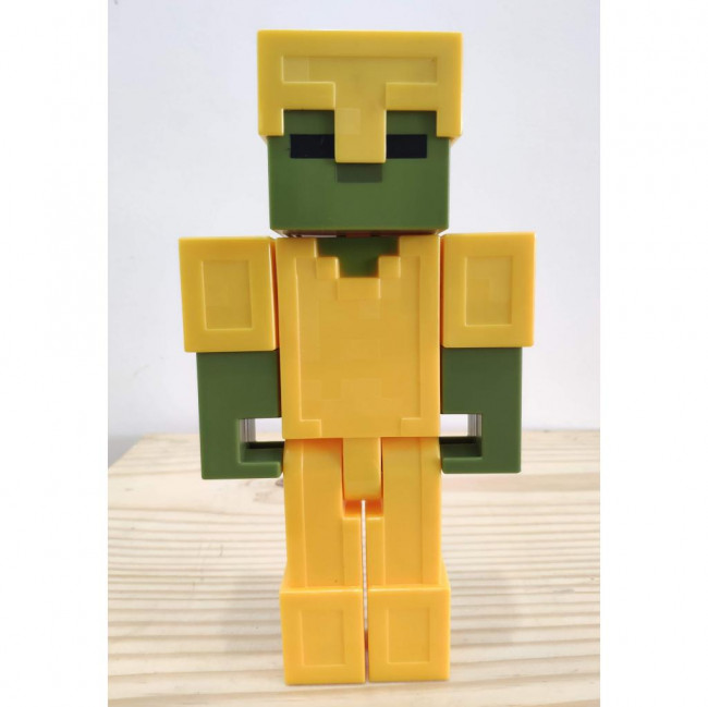 Boneco Zumbi com Armadura Amarela P (Minecraft)