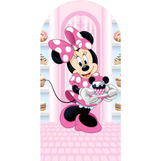 Capa Painel Biombo Minnie Confeiteira 2x1