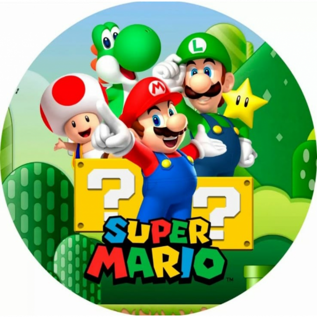 Capa Painel Redondo 1,5 - Mario Bros