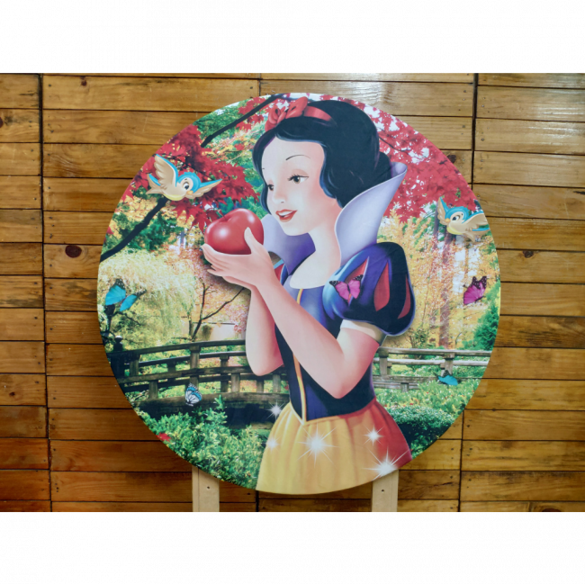 Capa Painel Redondo Branca de Neve 90 cm