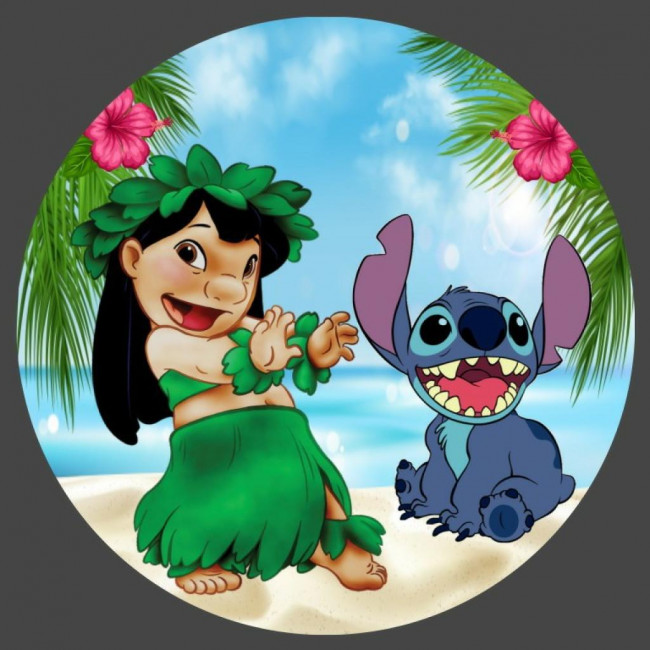 Capa Painel Redondo Lilo e Stitch 90 cm