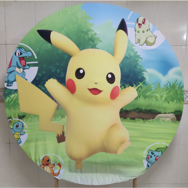 Capa Painel Redondo Pikachu Pokemon 1,5