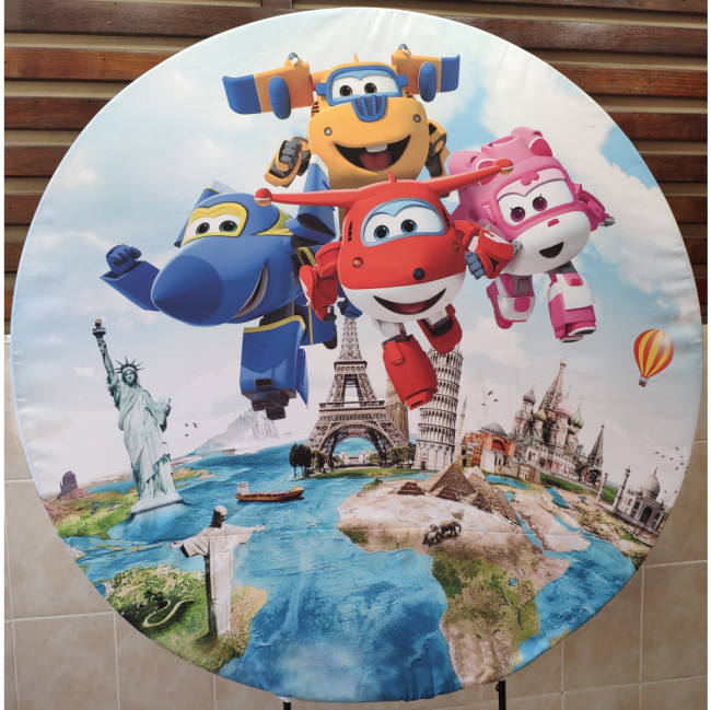 Capa Painel Redondo Super Wings 1,80