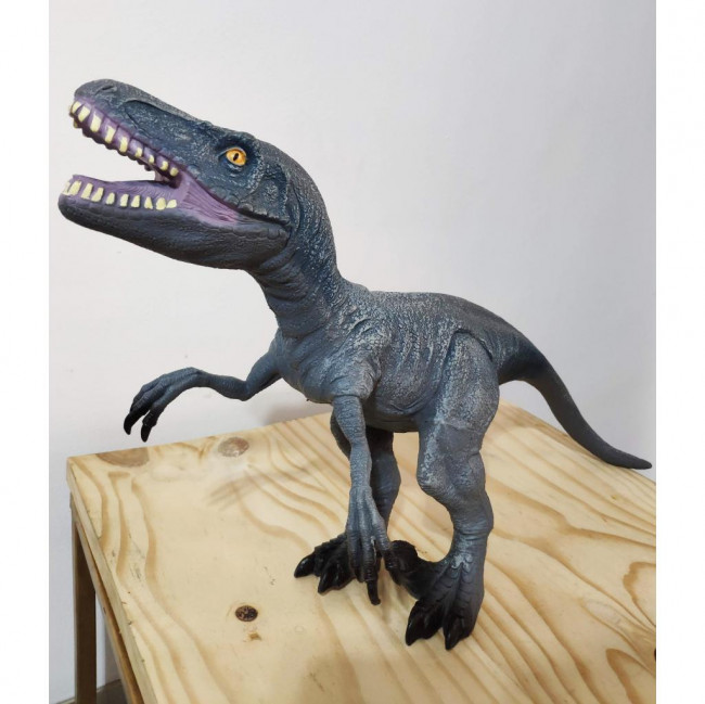 Dinossauro Velociraptor Cinza