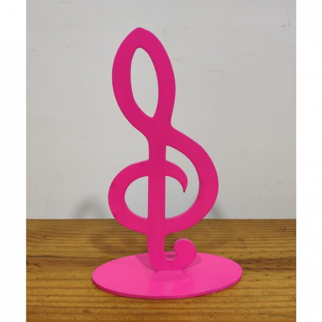 Display Nota Musical Rosa Neon