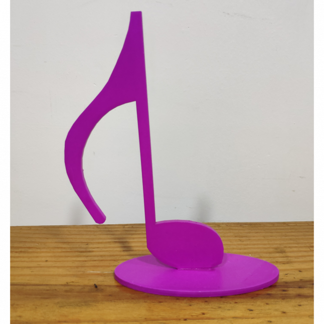 Display Nota Musical Roxa Neon