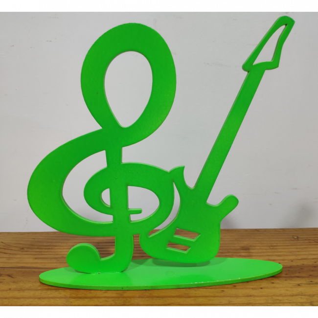 Display Nota Musical Verde Neon