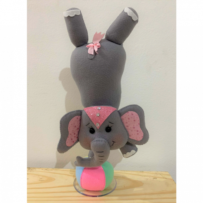 Elefante Equilibrista de Feltro (Circo Rosa)