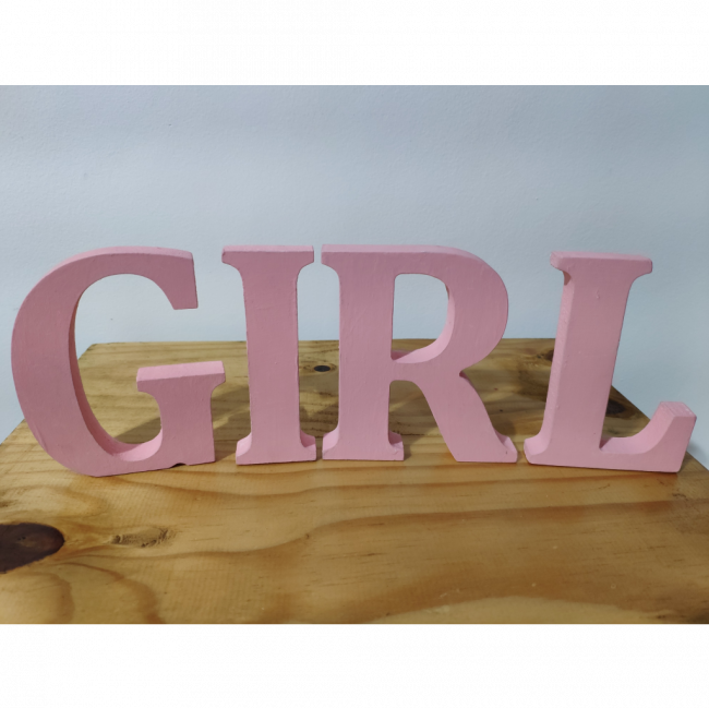 Letras de MDF Rosa: GIRL (Chá Revelação)