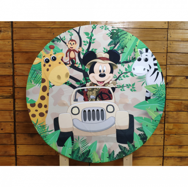 Capa Painel Redondo Mickey Safari 90 cm