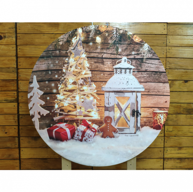 Capa Painel Redondo Natal 90 cm