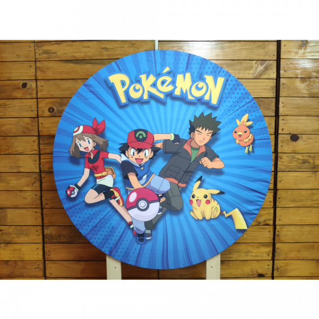 Capa Painel Redondo Pokemon 90 cm