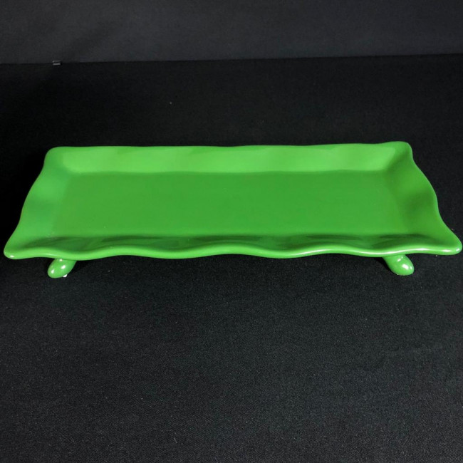 Bandeja de Louça Algodão c/Pé - Verde Musgo - Tipo II