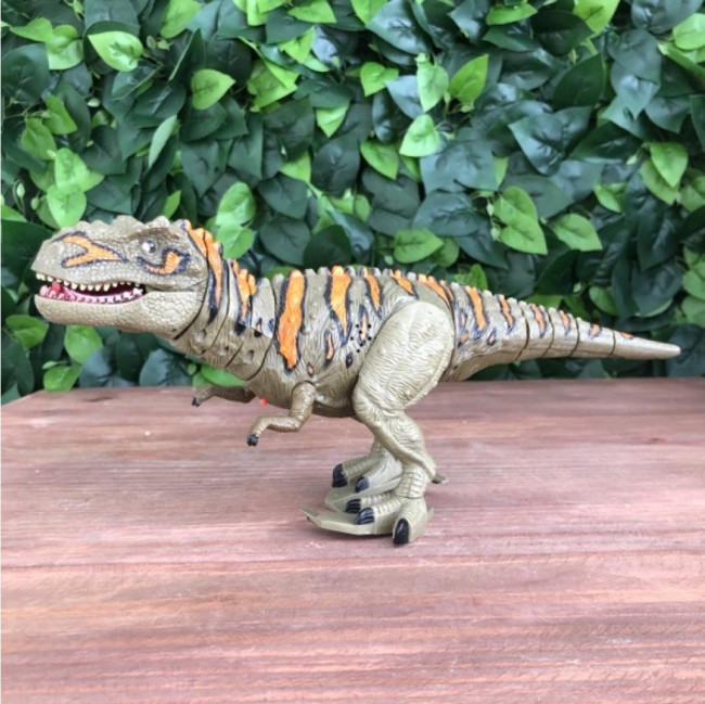 Dinossauro de Brinquedo - Rex Verde Musgo Laranja