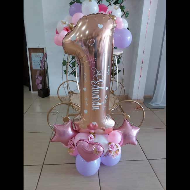 Balão de numero 100cm com base orgânica personalizado