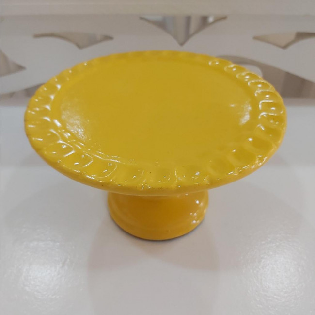 Boleira de cerâmica mini amarelo