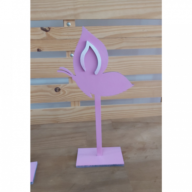 Borboleta mdf pedestal rosa