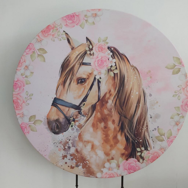 Capa painel sublimado cavalo com flores