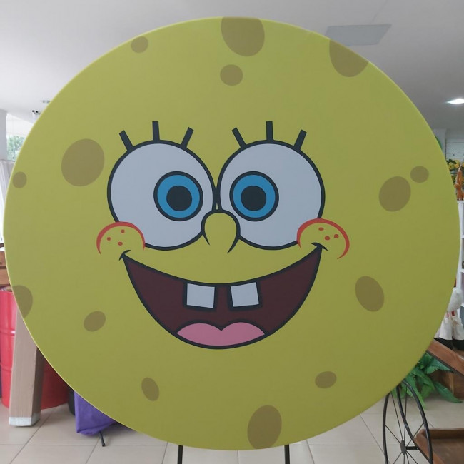 Capa sublimada Painel Redondo Bob Esponja