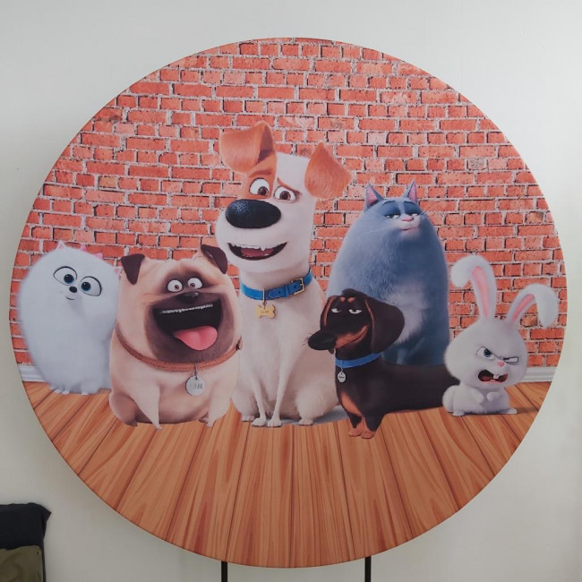 Capa sublimada Painel redondo Pets o filme